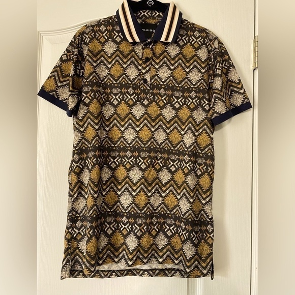 Inimigo Polo Patterned T-Shirt Men’s Size Small - Picture 1 of 5
